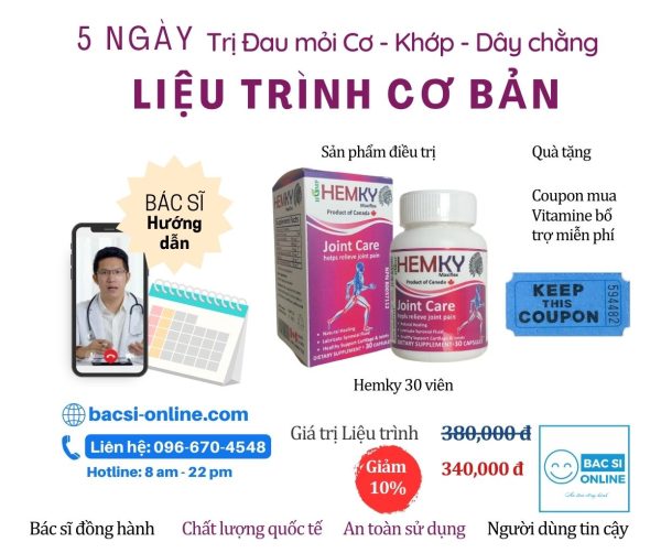 05 ngày Trị Đau mỏi Cơ - Khớp - Dây chằng Liệu trình cơ bản BSO