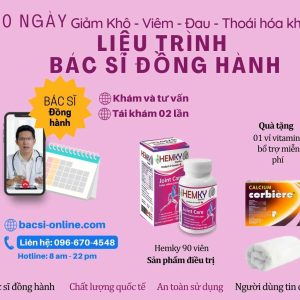 30 ngày Giảm Khô - Viêm - Đau - Thoái hóa khớp Liệu trình Bác sĩ đồng hành