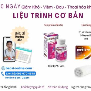 30 ngày Giảm Khô - Viêm - Đau - Thoái hóa khớp Liệu trình cơ bản