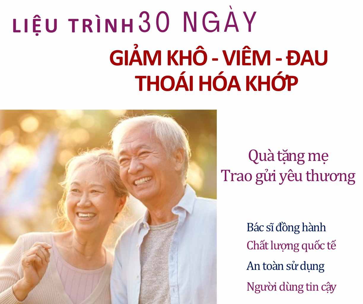 Liệu trình 30 ngày Giảm khô viêm đau thoái hóa khớp