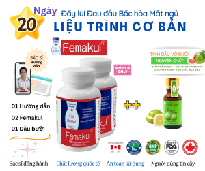 LIỆU TRÌNH 20 NGÀY CÙNG FEMAKUL ĐẨY LÙI ĐAU ĐẦU BỐC HỎA MẤT NGỦ