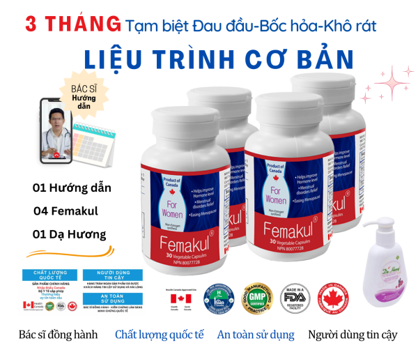 Liệu trình 3 tháng femakul đau đầu bốc hoả